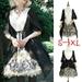 Lady Lolita Dress Gothic Women Floral Printed Prom Dresses