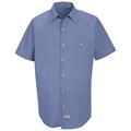 Red KapÂ® Men's Short Sleeve Geometric Microcheck Work Shirt