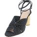 Loeffler Randall Women's Tatiana-Ctn Black / Cream Ankle-High Fabric Heel - 10M