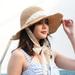 AYYUFE Women Foldable Crochet Knit Straw Lace Tie Large Brim Hat Sun Protection Sunhat