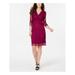 THALIA SODI Womens Purple Lace Solid 3/4 Sleeve V Neck Above The Knee Fit + Flare Party Dress Size XS