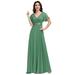 Ever-Pretty Womens Plus Size Full Length Chiffon Evening Prom Party Dresses for Women 09890 Light Green US22