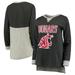 Washington State Cougars Women's Striped Panel Oversized Tri-Blend Long Sleeve Tunic Shirt - Charcoal