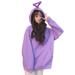 Women Autumn Winter Â Solid Color Warm Loose Long Sleeve Antenna Baby Thickening Plus Velvet Loose Hooded Sweater