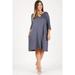 Women's plus size dress with a relaxed fit key-hole design plus size casual fashion dress with side pockets