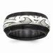 Edward Mirell Jewelry Collection Black Titanium and Sterling Silver Inlay Polished Scroll Ring by Roy Rose Jewelry ~ Size 11.5