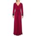 Adrianna Papell Womens Embellished Long Sleeves Evening Dress