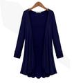 Women Plus Size Loose Solid Duster Cardigan Coats Autumn Casual Long Sleeve Trench Jackets