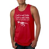 Wild Bobby, Funny Let's Eat, Kids T Rex Grammer Punctuation, Humor, Men Graphic Tank Top, Red, Small