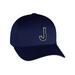 Flexfit Baseball Hat Custom Letter Initials A to Z Curved Bill, Navy Cap Wh Bk
