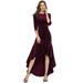 Ever-Pretty Women's Sequin Velvet Plus Size Fall Evening Party Dress Midi Cocktail Dress 04722 Burgundy US18