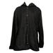 Cuddl Duds Women's Sz 3X Fleece Bonded Sherpa Snap Front Jacket Black A381706