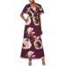 SLNY Womens Floral Print Embellished Maxi Dress