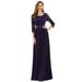 Ever-Pretty Women's Long Sleeve Plus Size Bridesmaid Dresses for Women 07412 Dark Purple US16