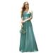 Ever-Pretty Women's Off Shoulder Chiffon Floor-Length Formal Evening Dresses 00599 Blue US4