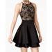 Love Nickie Lew NEW Black Nude Size 3 Junior Floral Lace Sheath Dress