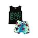 JBEELATE Baby Boys Letters Print Sleeveless Tank Tops T-Shirt+ Shorts Outfits