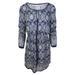 Max Studio Women's Blue Paisley Border Print Long Sleeve Tie-Waist Dress