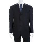 Pre-ownedBurberry London Blue Label Mens Three Button Pinstriped Blazer Navy Blue Size 40