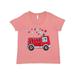 Inktastic Valentine Fire Truck with Cute Dalmatian and Hearts Adult Women's Plus Size T-Shirt Female