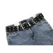 Famure Belt-Fashion Canvas Belts Double Hollow Hole Buckle Belt Adjustable Waist Strap for Women Men Students