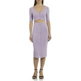 Bagatelle.NYC Women's Juniors Cutout Rib Knit Midi Dress