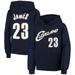 LeBron James Cleveland Cavaliers Mitchell & Ness Youth Hardwood Classics Name & Number Pullover Hoodie - Navy