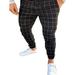 Ma&Baby Mens Tracksuit Bottoms Jogging Joggers Sweat Pants Plaid/Checks Trousers