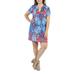 24Seven Comfort Apparel Monica Red and Blue Plus Size Mini Dress