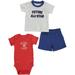 Carters Infant Boys 3-Piece All-Star Baseball T-Shirt Bodysuit & Short Set