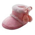 Wisremt Winter Super Warm Newborn Baby Girls First Walkers Shoes Infant Toddler Soft Fur Snow Anti-slip Boots Booties