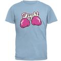 Cartoon Hands Fight Pink Fist Cancer Ribbon Mens T Shirt Carolina Blue SM