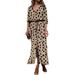 Women Floral Printed Single-Breatsed Split Hem Maxi Dress