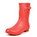 NORTIV 8 Women's Waterproof Rain Boots Pull On Garden Rubber Work Boots For Women ORIGIN-SHORT RED Size 9