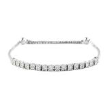 Shop LC White Diamond Bracelet 925 Sterling Silver Platinum Over Birthday Gifts Jewelry Size 9" Ct 0.2