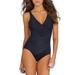 Miraclesuit BLACK Must Haves Oceanus Shirred One-Piece Swimsuit, US 14