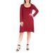 24seven Comfort Apparel Classic Long Sleeve Plus Size Flared Mini Dress, P011610, Made in USA