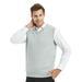 TOPTIE Mens Business Solid Color Plain Sweater Vest, Cotton Fit Casual Pullover-Grey-S