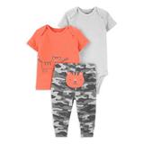 Child of Mine by Carter's Baby Boy Short Sleeve Shirt, Bodysuit and Pant Outfit Set, 3-Piece (0-24 Months)