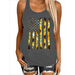 Womens Sunflower Racerback Tank Tops American Flag Print Casual Summer Shirts