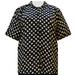 A Personal Touch Women's Plus Size Short Sleeve Button-Up Print Blouse with Pleats - Black Charming - 5X