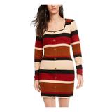 ULTRA FLIRT Womens Beige Color Block Long Sleeve Scoop Neck Mini Body Con Dress Size M