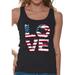 Awkward Styles American Flag Love Women Tank Top Red White and Blue 4th of July Women Shirt Proud American Retro USA Love Tank for Women 4th of July Gifts 4th of July Women Top I'm American