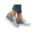 LUXUR Women Anti-Slip Snakeskin Sneakers Slip On Loafers Hidden Heel Trainer Casual Shoes