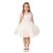 Blush Illusion Neck Lace Tulle Overlay Junior Bridesmaid Dress Big Girls