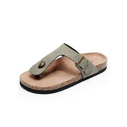 Wazshop Men Unisex Cork Footbed Thong Sandals Summer Slide Slippers Flip Flop Beach Shoes