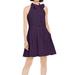 Womens A-Line Dress Petite Pleated Bow-Neck 6P