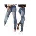 Fymall Sexy Women Denim Leggings Stretchy Slim Leggings Skinny Embroidery Pants