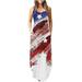 Tuscom Summer Maxi Dress for Women Independence Day Long Dress with Pockets American Flag Print Sundress 4th of July Patriotic Madi Dress Casual Spring Dress