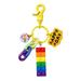 PWFE Cute Rainbow Colorfur Multicolor Building Block Juggles Keychain For Women Key Chains Ring Bag Pendent Charm Kids Toys
